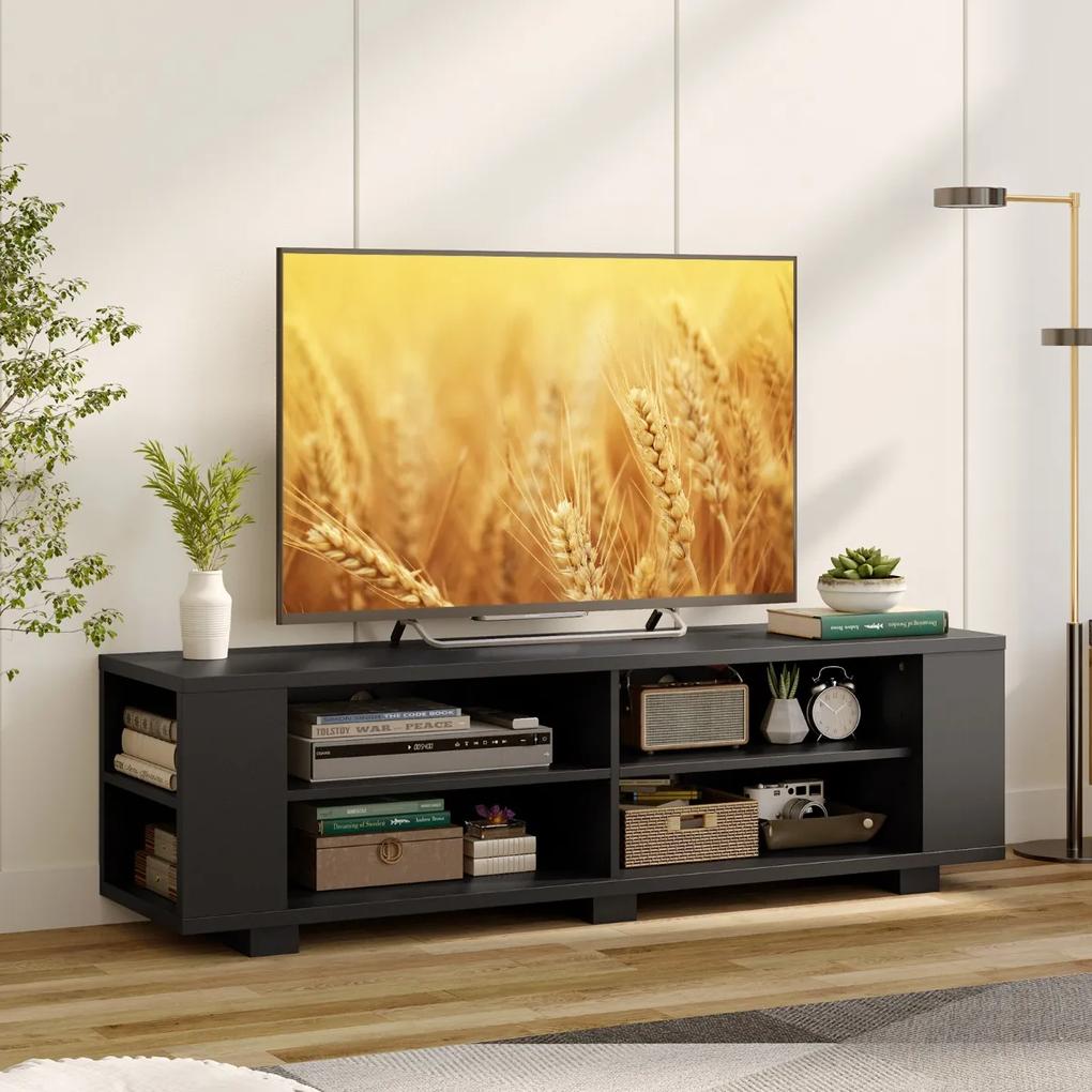 Costway Mobile porta TV per TV fino a 65 pollici con 4 scomparti aperti ripiani regolabili, Mobile TV in legno 2 Colori