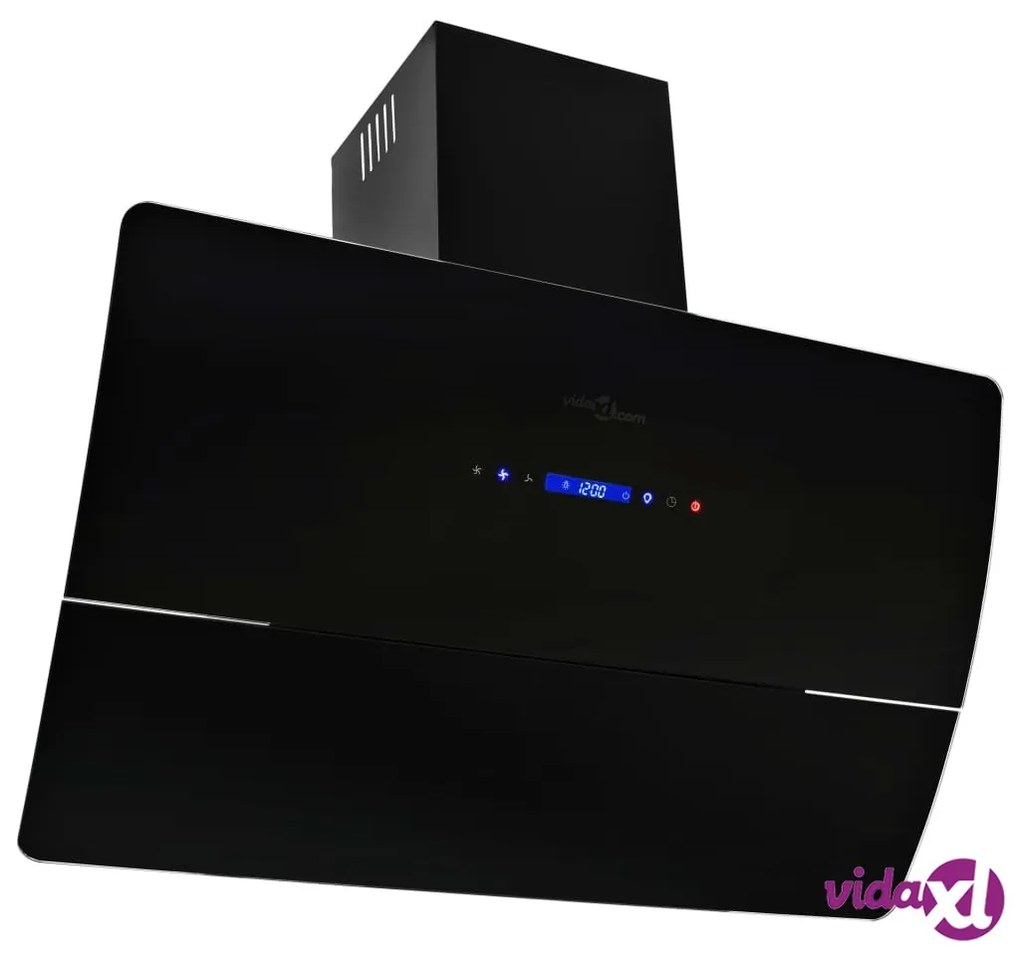 vidaXL Cappa Aspirante a Muro Acciaio Inox 756 m³/h 90 cm Nera