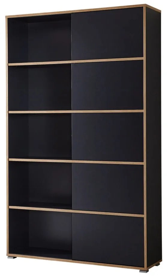 Libreria nera in rovere 120x196 cm Slide - Germania
