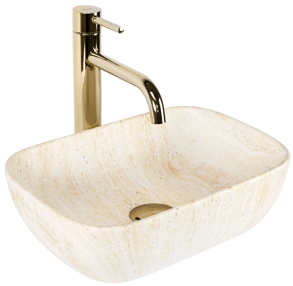 Lavabo da appoggio Rea BELINDA MINI TRAVERTINE MATT
