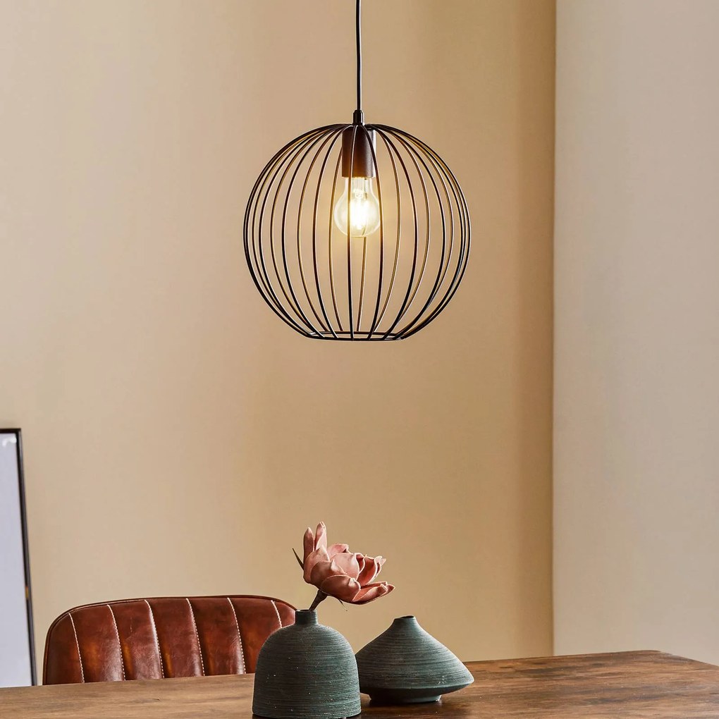 HELAM Lampada a sospensione Cumera con paralume a gabbia, Ø 30 cm