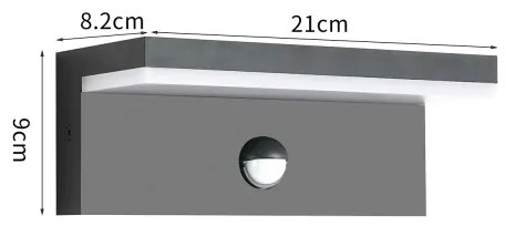 Brilagi-LED Applique da esterno con sensore TESSI LED/10W/230V antracite IP54