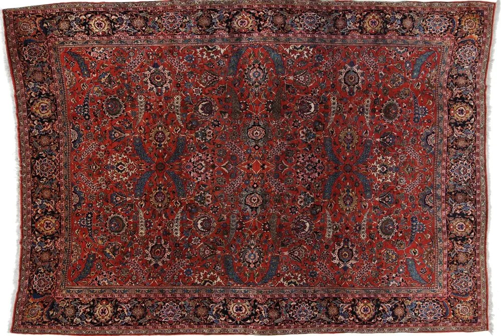 Sarouk Tappeto 270 x 380 Blu (Iran) Annodato A Mano