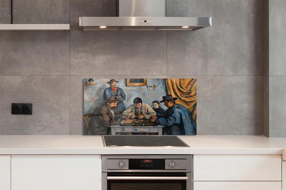 Pannello paraschizzi cucina Giocatori di carte - Paul Cézanne 100x50 cm