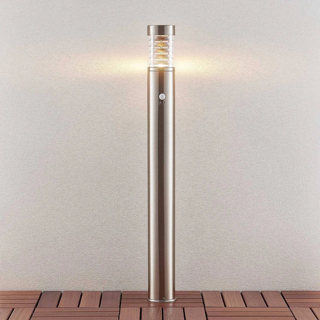 Lindby Piper Lampione con sensore in acciaio inox