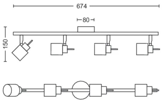 Philips - Faretto MERANTI 4xGU10/35W/230V bianco