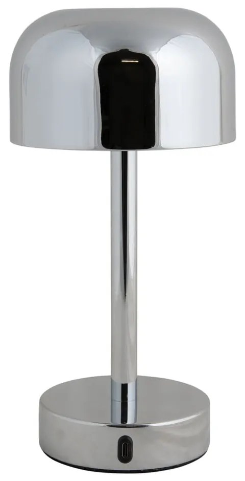 Lampada da tavolo a LED in argento con paralume in metallo (altezza 24,5 cm) James - Leitmotiv