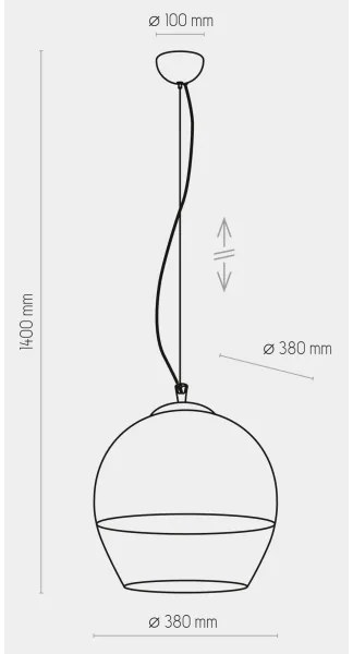 Lampadario su corda  BOULETTE 1xE27/60W/230V oro