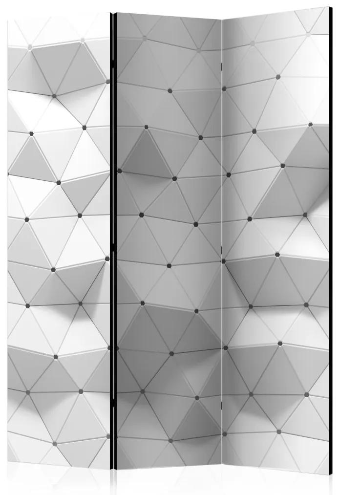 Paravento Simmetria Sorprendente (3-parti) - modello geometrico a triangoli