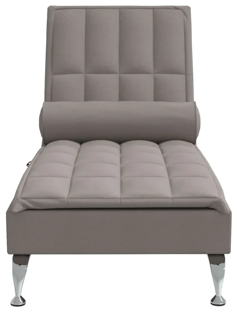 Chaise longue massaggi con capezzale tortora in tessuto
