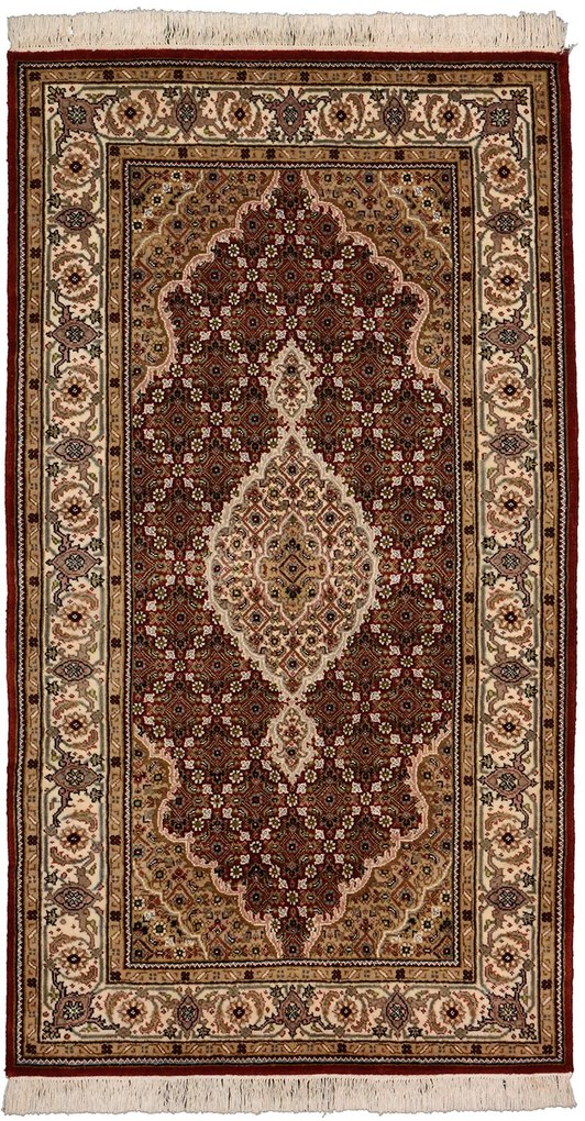 Tabriz Tappeto 90x160 Rosso (Indian) Annodato A Mano