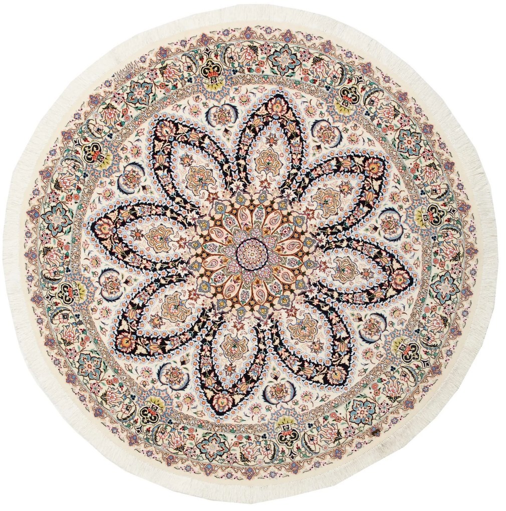 Nain Tappeto persiano 150 x 150 Beige (Iran) Annodato A Mano