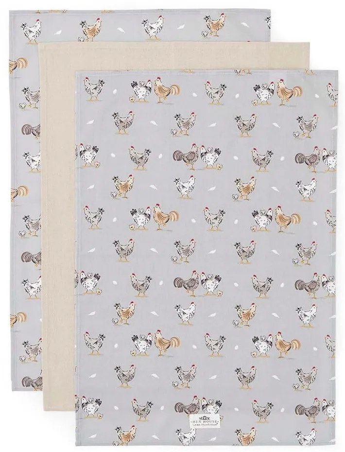 Set di strofinacci in cotone 3 pz 45x65 cm Hen House – Cooksmart ®