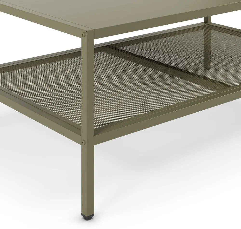 Tavolino da salotto verde in metallo 60x100 cm Fayna – Marckeric