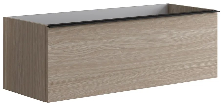 Mobile da bagno sospeso sotto lavabo L 120 x H 40 x P 45.5 cm olmo opaco, 1 cassetto Pixel plain