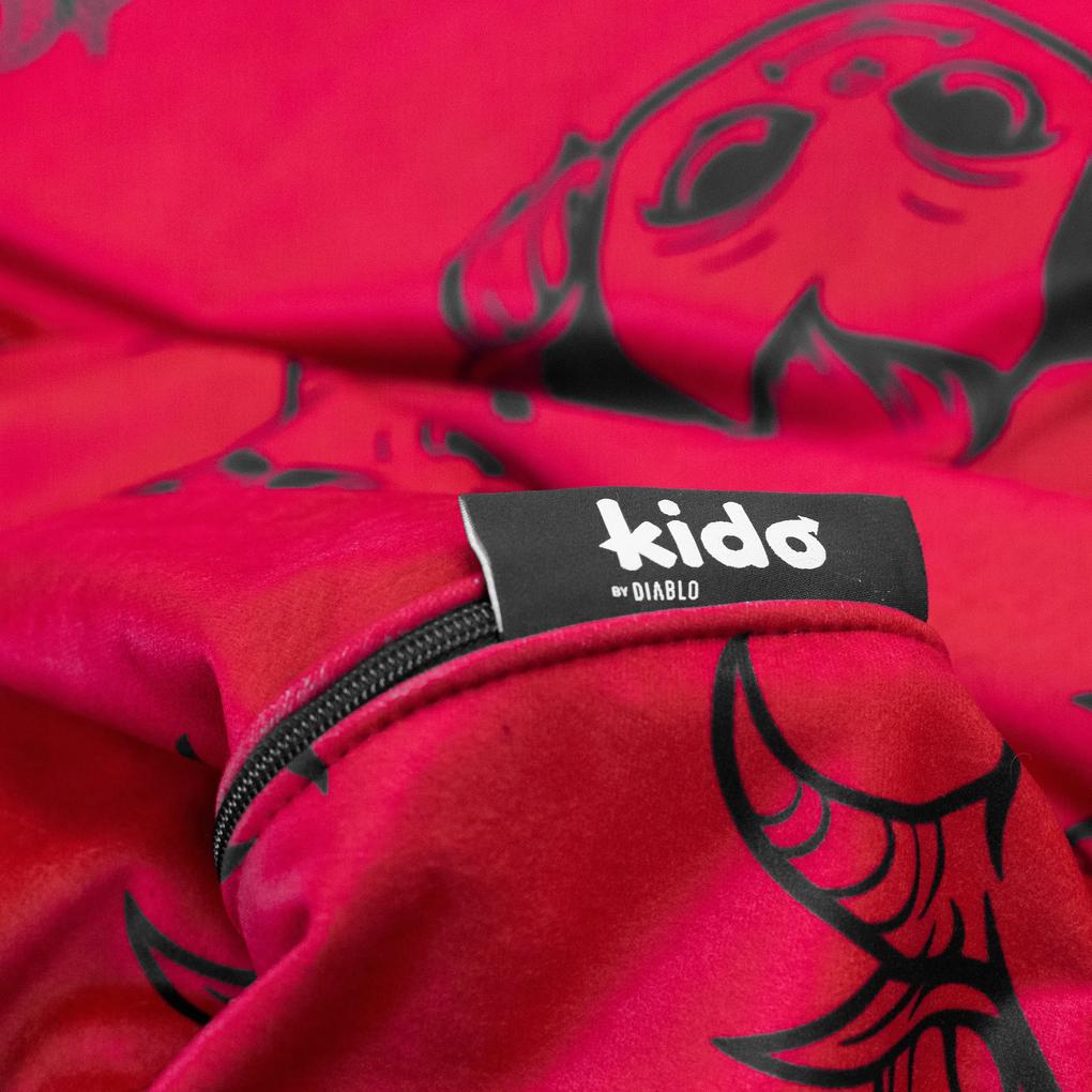 Pouf per bambini Kido by Diablo: velluto rosso
