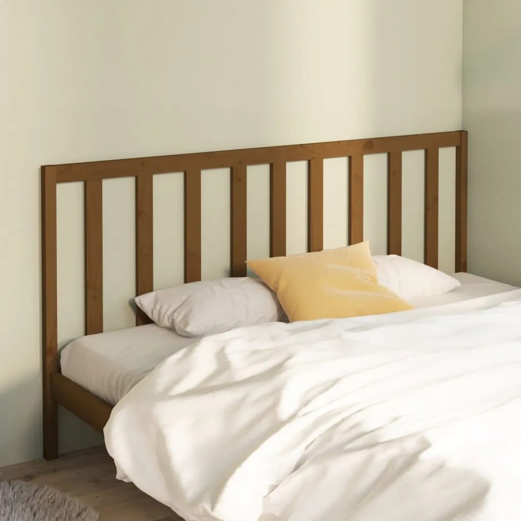 Testiera Per Letto Ambra 206x4x100 Cm İn Legno Massello Di Pino /