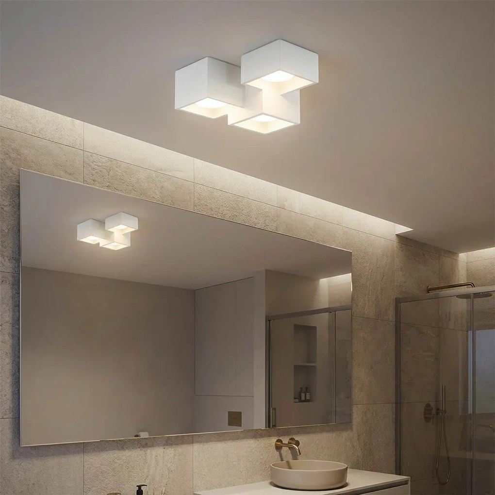 Applique da Soffitto in Gesso Pitturabile 3xGX53