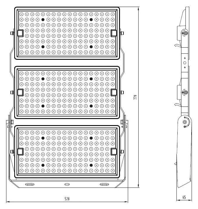 Faro Modulare LED 750W IP66 angolo 60°, 135lm/W, IK08 - LIFUD Driver Colore  Bianco Naturale 4.000K