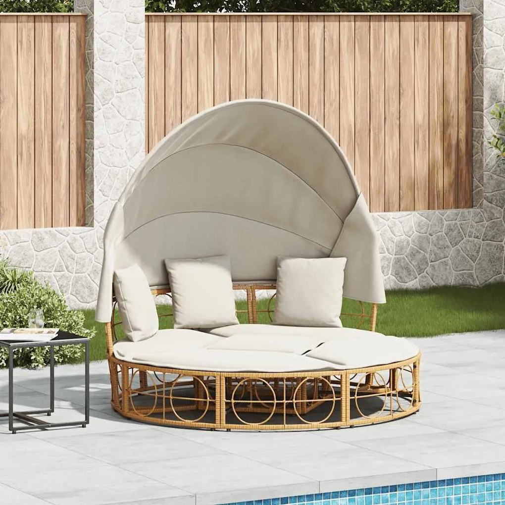 Lettino Prendisole Esterno Tetto E Cuscini İn Polyrattan /