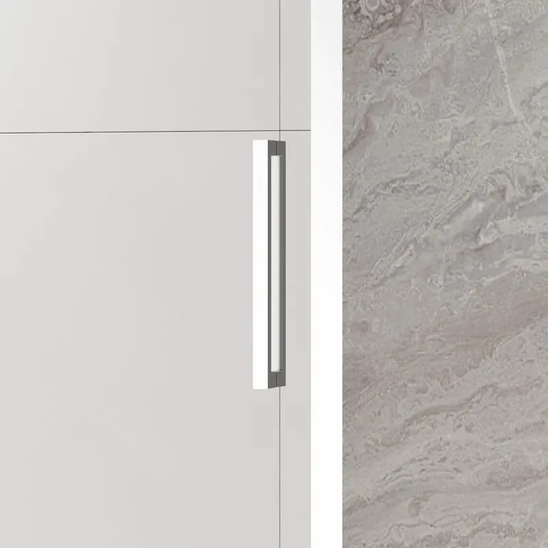 Kamalu - Porta doccia scorrevole 150cm altezza 200cm finitura cromo | KZ4000