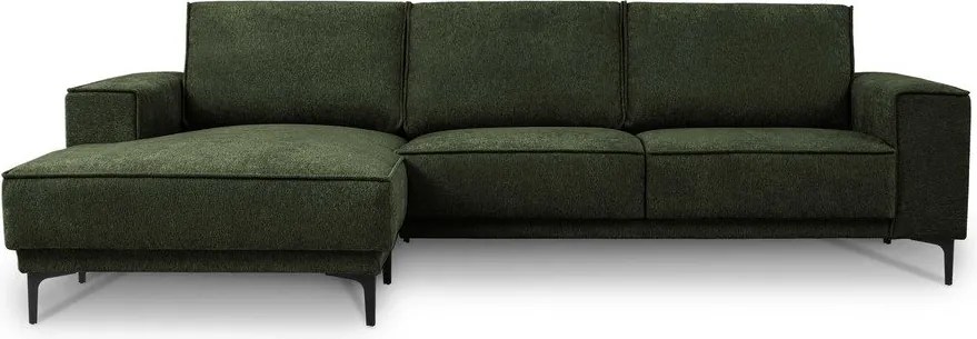 Divano angolare verde (con penisola a sinistra/con chaise lounge) con rivestimento in ciniglia Copenhagen – Scandic