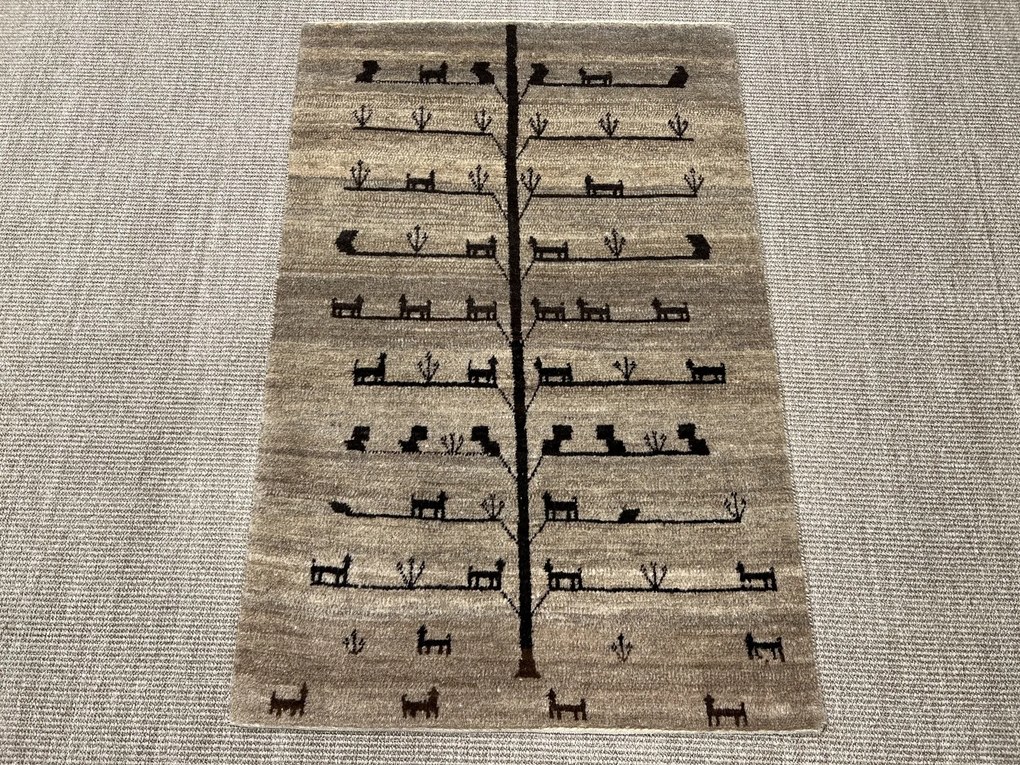 Gabbeh Tappeto 110x80 Beige (Iran) Annodato A Mano