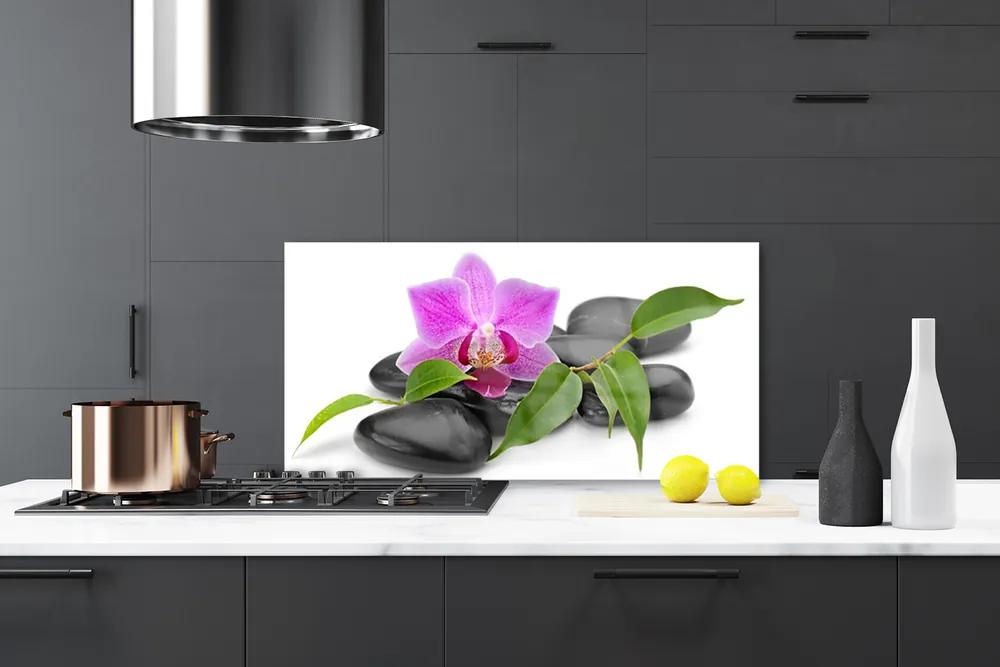 Pannello cucina paraschizzi Arte del fiore dell'orchidea 100x50 cm