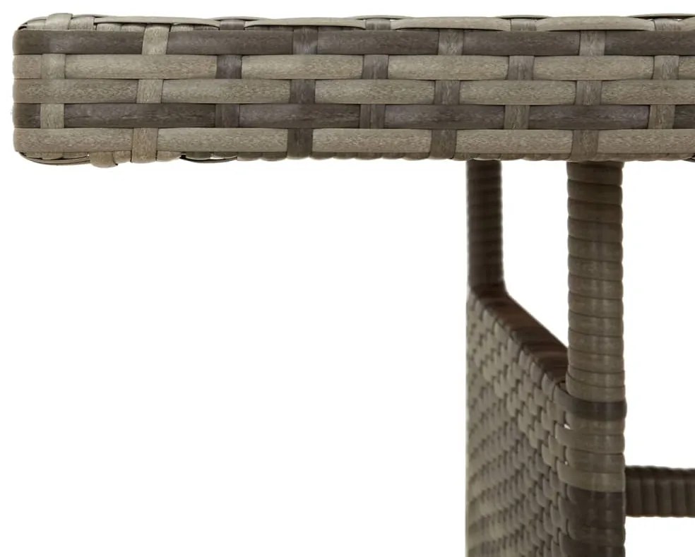 Tavolo giardino grigio 160x70x72cm polyrattan e massello acacia