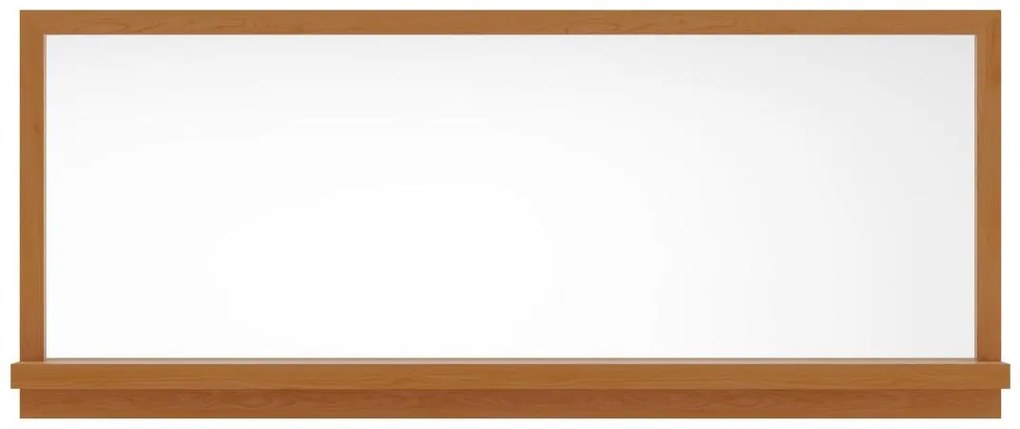 Specchio da parete con mensola L. 120 x H. 50 cm in Legno di rovere Naturale - JIAO