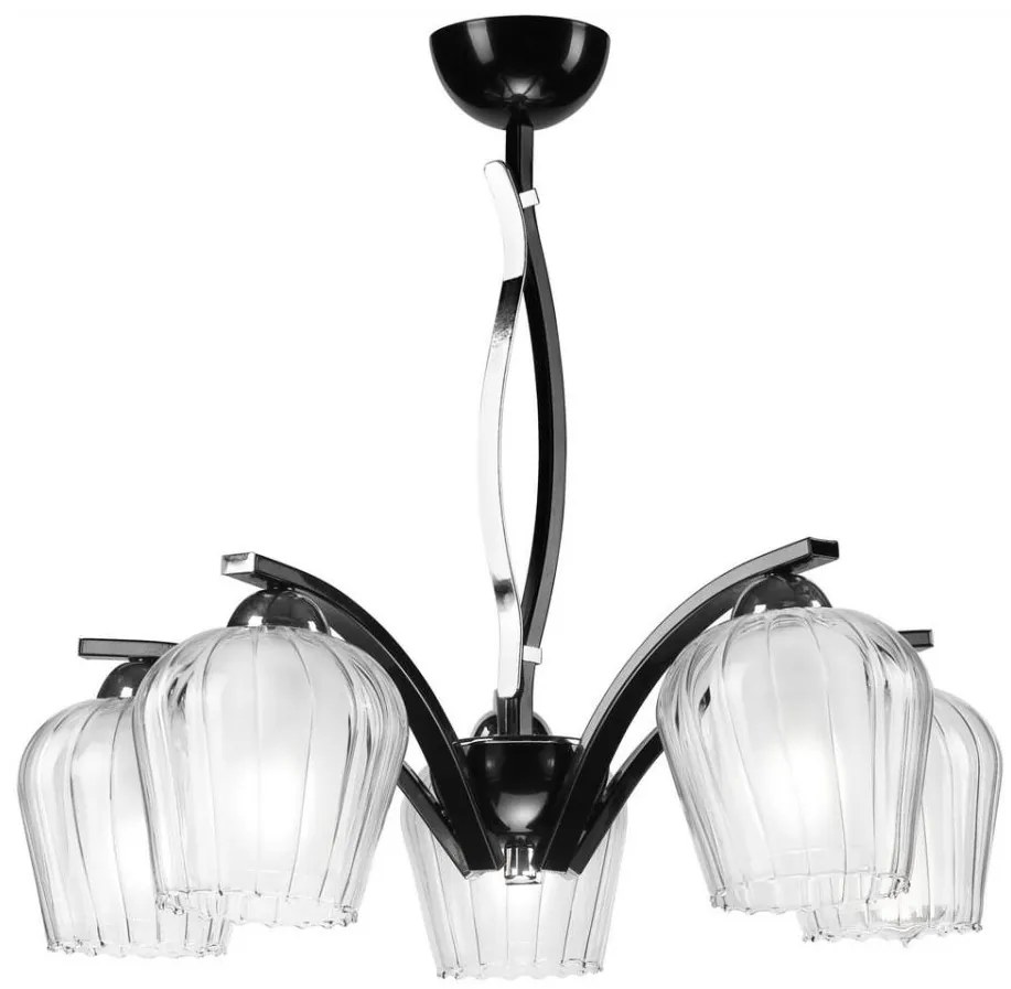 Lampadario su palo PAULA 5xE27/60W/230V nero