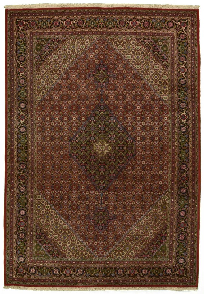 Tabriz Tappeto 210x300 Rosso (Iran) Annodato A Mano