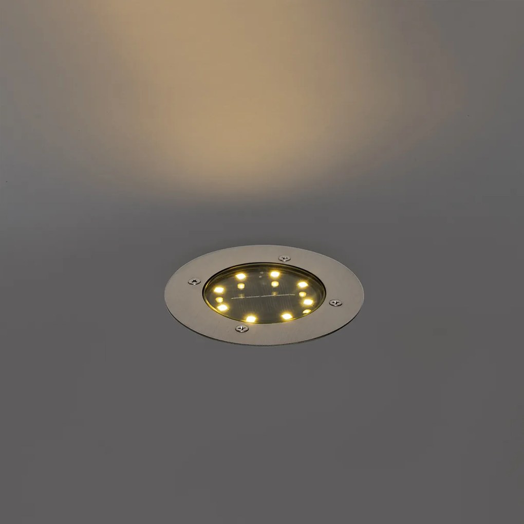 Faretto da terra moderno in acciaio con LED integrato IP65 solare - Terry