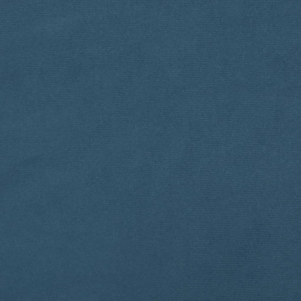 Letto a Molle Materasso e LED Blu Scuro 120x190 cm in Velluto