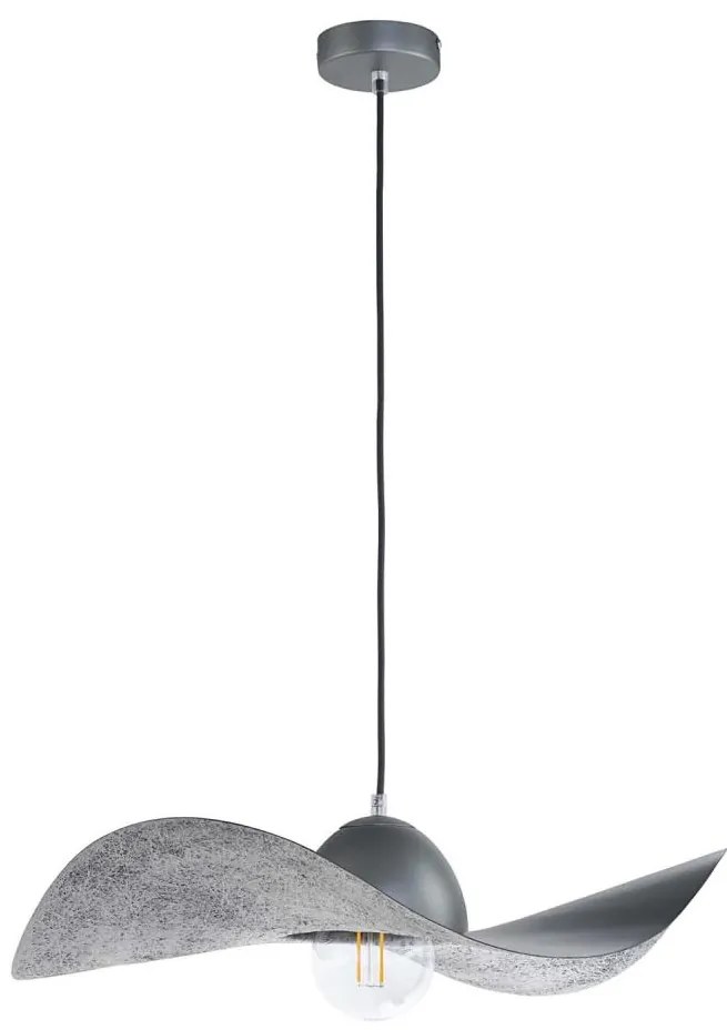 Lampadario a sospensione con filo KAPELLO 1xE27/60W/230V diametro 55 cm grigio/argento