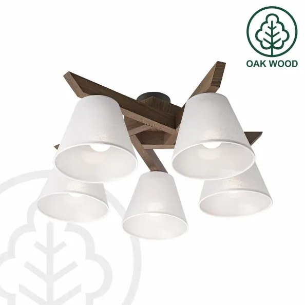 Brilagi - Lampadario LED ANTHONY 5xE14/40W/230V rovere/noce/bianco