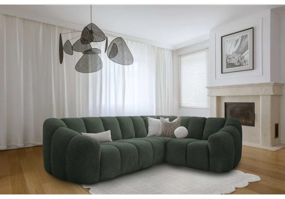 Divano angolare verde scuro (con penisola a destra/a L) Shell – Miuform