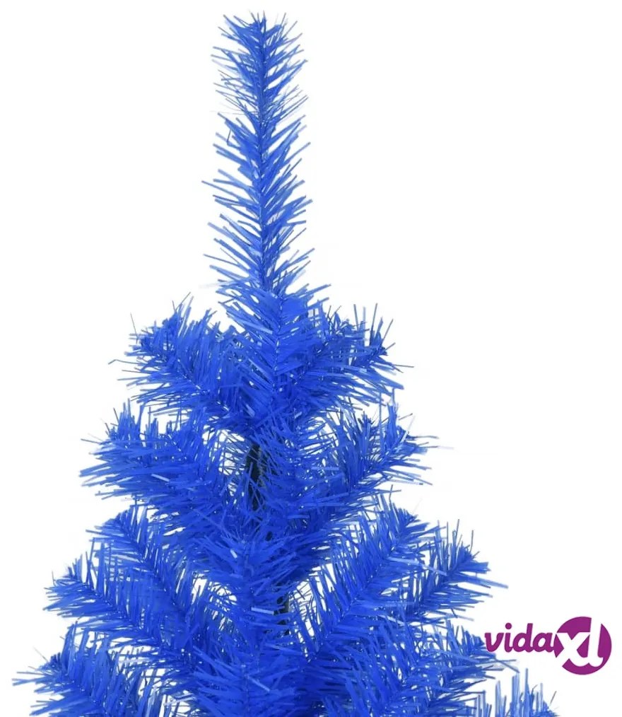 vidaXL Albero di Natale Artificiale Sottile con Base Blu 180 cm PVC