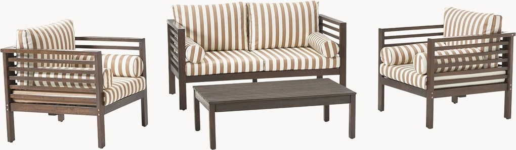 Salotto da giardino in legno di acacia Bo, set da 4