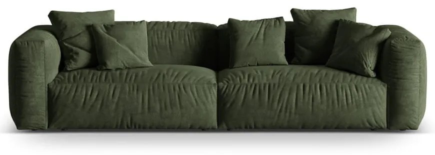 Divano componibile verde con rivestimento in velluto 320 cm Martina – Micadoni