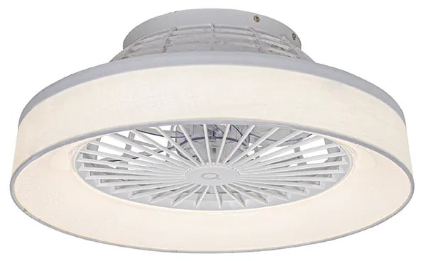 Ventilatore da soffitto bianco 47 cm con LED dimmerabile e telecomando - Emily