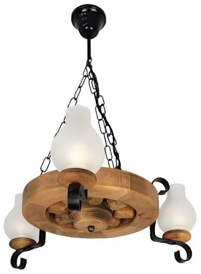 Brilagi - Lampadario a sospensione con catena ROATA 3xE14/40W/230V faggio