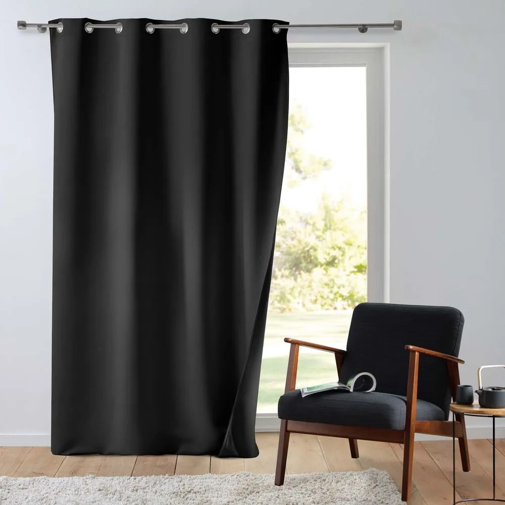 Tenda fonoassorbente in microfibra nera 135x260 cm Micropolar - douceur d'intérieur