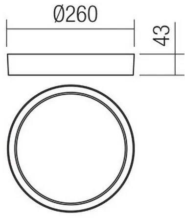 Redo 90155 - Plafoniera LED da esterno PONZA LED/16W/230V diametro 26 cm IP65