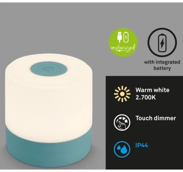 Briloner 7461010 - LED Lampada da tavolo ricaricabile dimmerabile LED/2W/5V IP44 blu