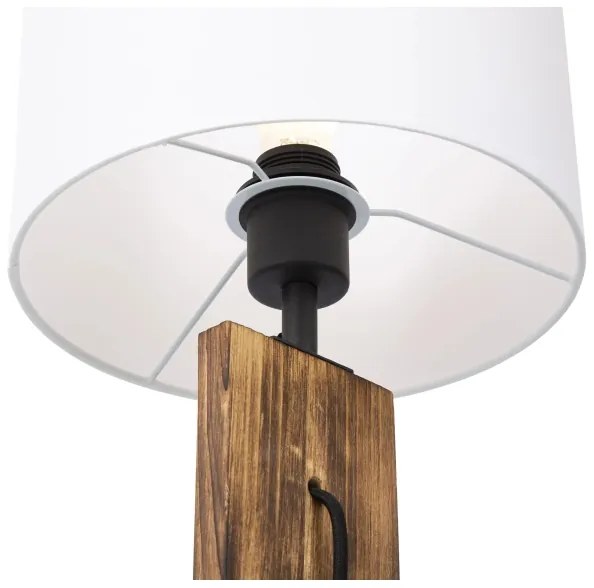 Lampada da tavolo PINUS 1xE27/40W/230V bianco/legno