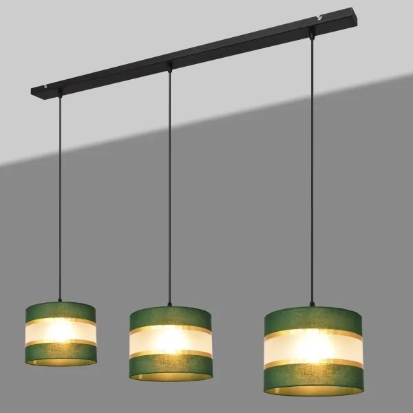 Lampadario a sospensione con filo HELEN 3xE27/15W/230V verde/oro