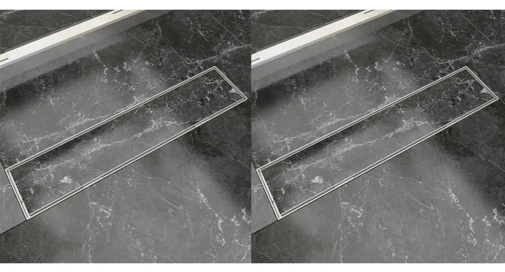 Scarico Doccia Lineare 2 Pz 530x140 Mm İn Acciaio Inossidabile /