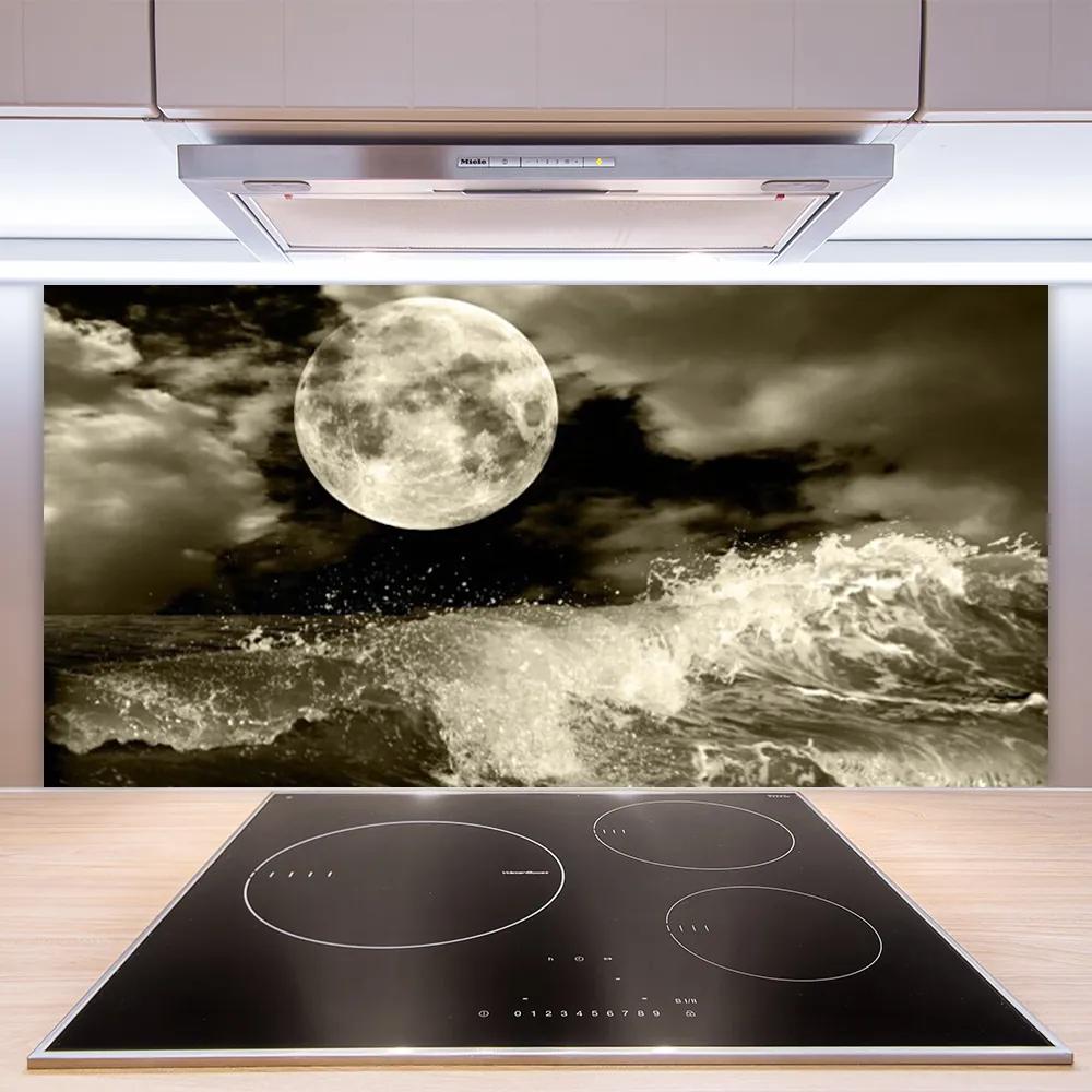 Pannello paraschizzi cucina Paesaggio notturno della luna 100x50 cm