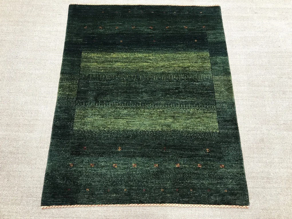 Loribaft Tappeto 120 x 140 Verde (Iran) Annodato A Mano
